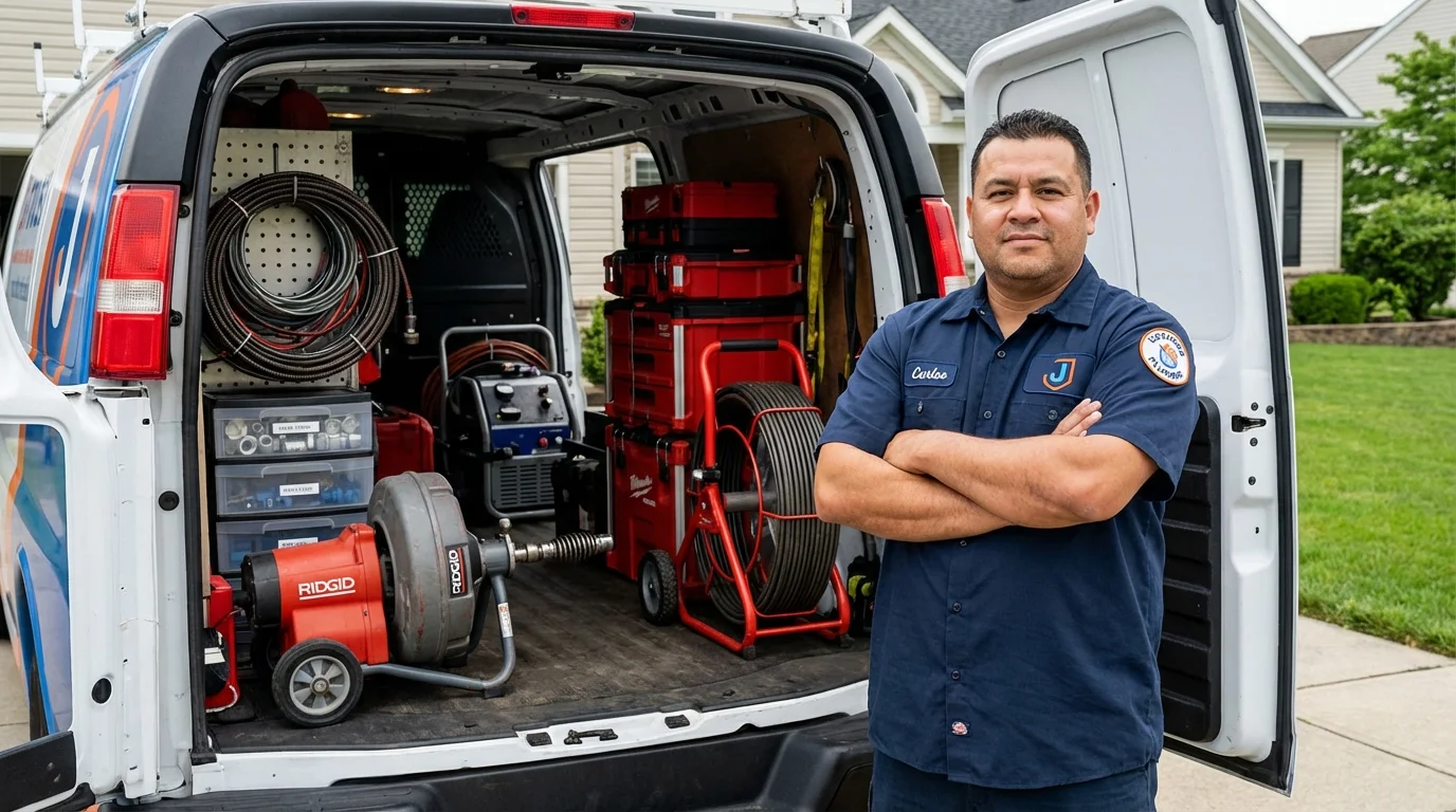 Professional drain cleaning equipment and Johns Plumbing LLC plumber in Absarokee