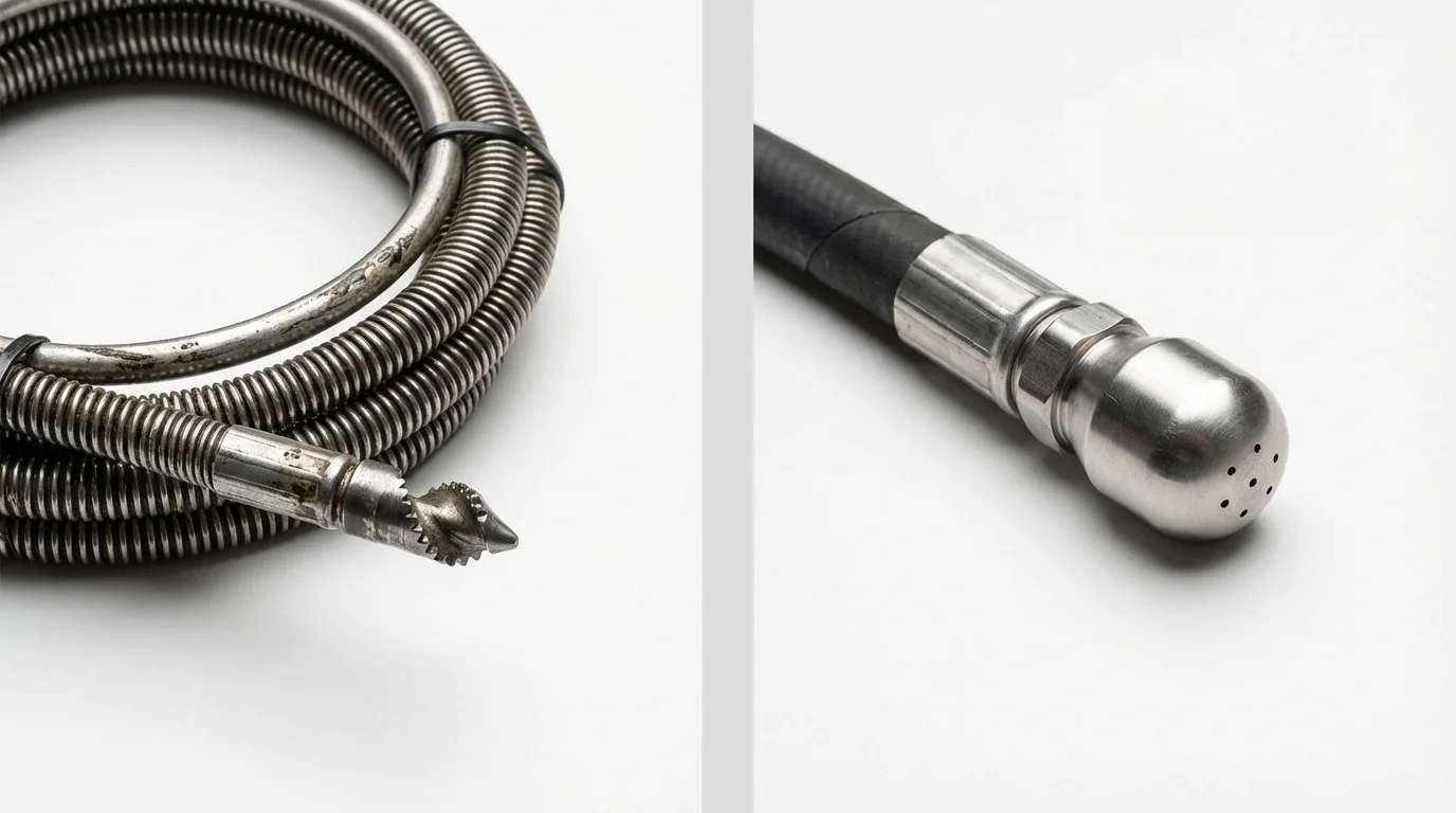 Drain snake cable and hydro jetting nozzle used for drain cleaning in Absarokee, MT