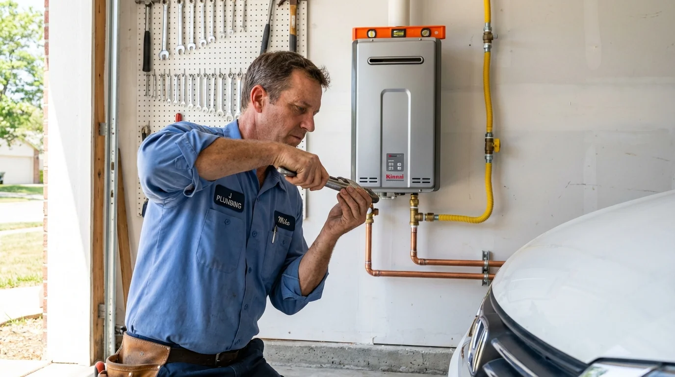 Tankless water heater installation by a Johns Plumbing LLC plumber in Absarokee